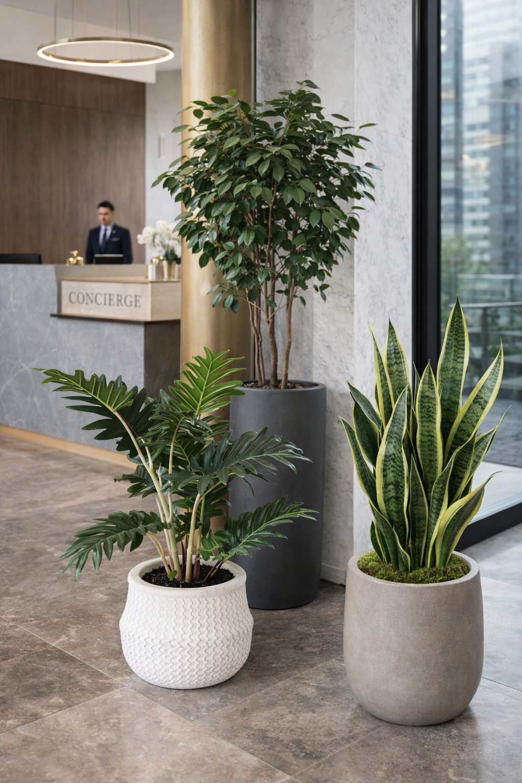 commercial artificial greenery installation