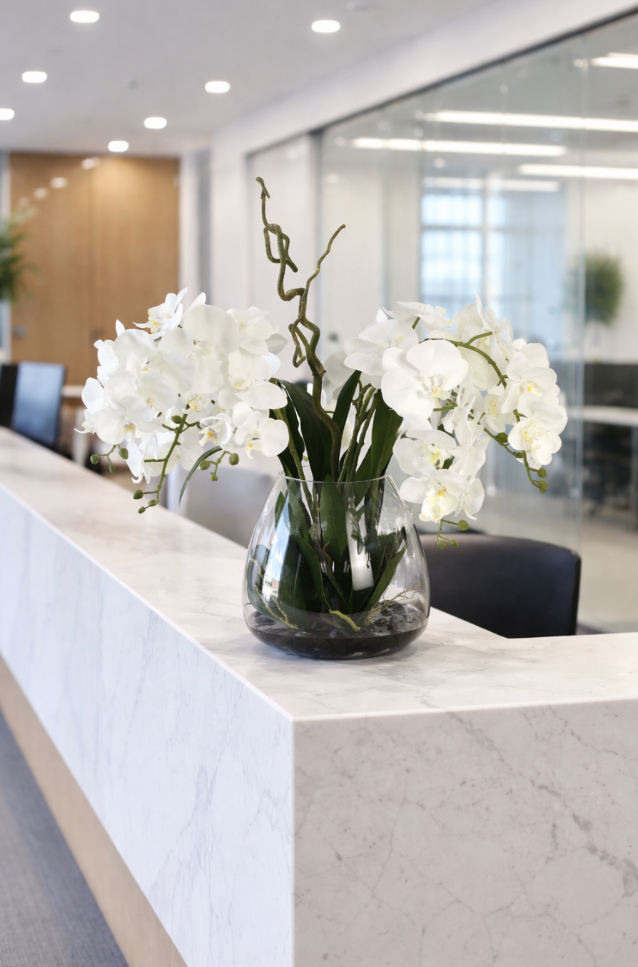 artificial orchids for office lobby