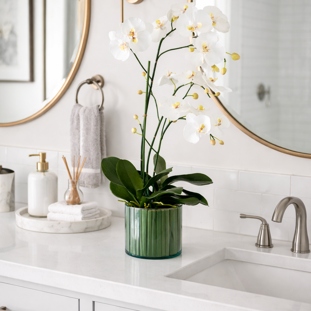 artificial orchid for bathroom